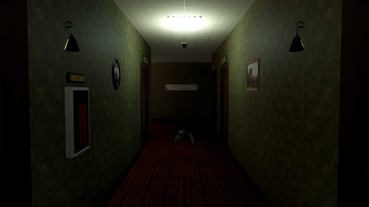 Something pale crawling toward you at the end of the hall